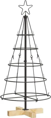 Zdjęcie produktu dla vidaXL Dekoracja świąteczna ze stojakiem czarna 90 cm stalowa