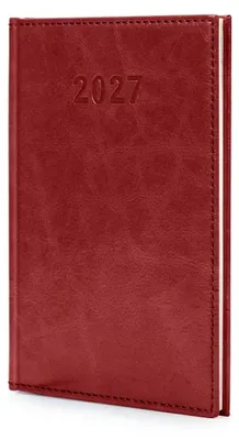 Image de Agenda hebdomadaire A5, format poche, couleur bordeaux, pour l'année 2027