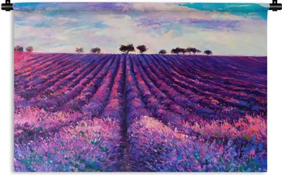Produktbild von MuchoWow® Wandteppich Wandbehang Ölfarbe - Malerei - Blumen 60x40 cm Tapisserie Dekoration Wandtuch - Wanddekorationen
