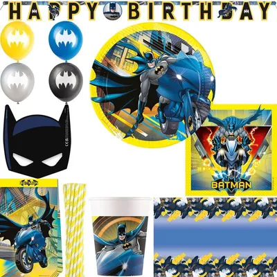 Produktbild von Batman XL Partyset zum Kindergeburtstag