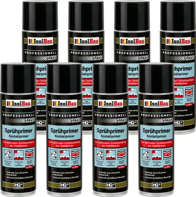Produktbild von Isolbau Sprühprimer - 8 x 500 ml Kontakt-Primer zur Vorbehandlung der Haftflächen - Haftvermittler für Glas, Holz, Metall, Mauerwerk, PVC, Beton uvm