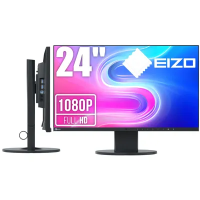 Produktbild von EIZO FlexScan EV2450-BK, 60,5 cm (23.8"), 1920 x 1080 Pixel, Full HD, LED, 5 ms, Schwarz