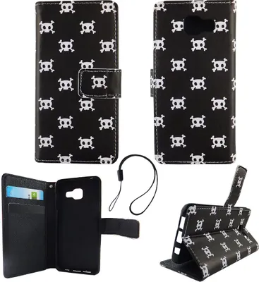 Produktbild von Handyhülle Tasche für Handy Samsung Galaxy A3 2016 Polka Dot Totenkopf