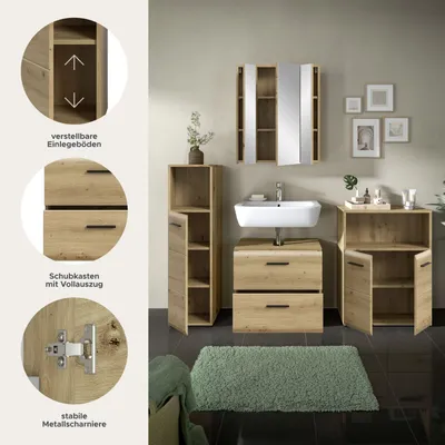 Produktbild von Ice Badmöbelset I45 Eiche Nachbildung.
