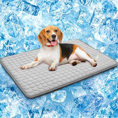 Kühlmatte für Hunde, 70 x 55 cm, selbstkühlend, grau