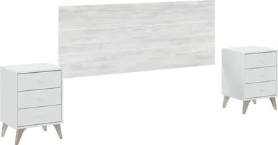 Image de Catino - Tête de lit, 160x3 cm Blanc, Double