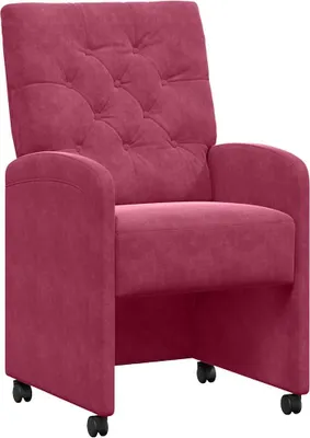 Produktbild von vidaXL Esszimmerstühle mit Rollen 2 pcs Weinrot 58 x 67 x 97 cm Samt