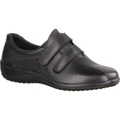 Produktbild von Damen Slipper 422, Bequem, Schwarz, Leder, NEU - Damenschuhe Bequeme Ballerina / Slipper, Schwarz, leder (nappa)