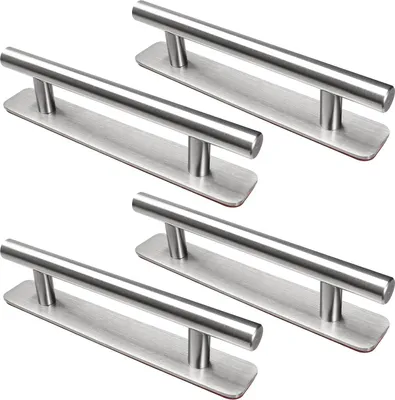 Produktbild von Edelstahl Griffe, selbstklebend, 148mm, silber, für Küchen