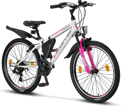 Produktbild von Licorne Bike Guide Premium Mountainbike Shimano,Farbe:Weiß/Rosa;Zoll:24