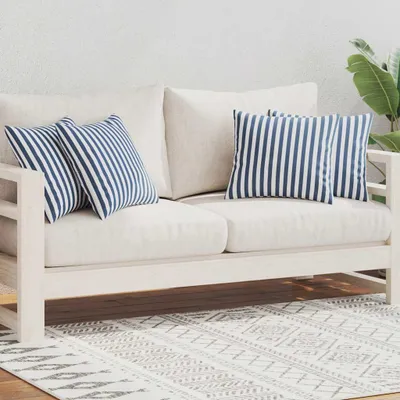 Obrázok produktu pre vidaXL Záhradný vankúš 4 ks Pruhový vzor 45 x 45 cm námornícka modrá