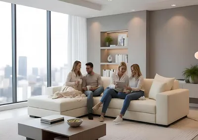 Immagine prodotto di Divano letto, divano design con funzione letto e contenitore, divano angolare, divano, colore beige, disponibile subito