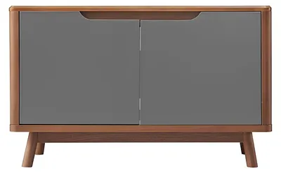 Obrázek produktu pro Designová komoda příborník lowboard skříňka police osvětlený obývací pokoj