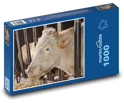 Produktbild von Puzzle 1000 Kuh auf dem Bauernhof - martinpuzzle