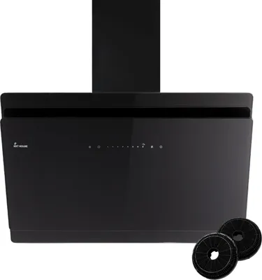 Produktbild von KKT KOLBE A+++ Dunstabzugshaube 90 cm 782 cbm/h | Umluft | Abluft | Kopffrei | Wandhaube | Schräghaube | Schwarz | Glas | Nachlaufautomatik | SensorTouch | LED-Beleuchtung | SOLO9005S