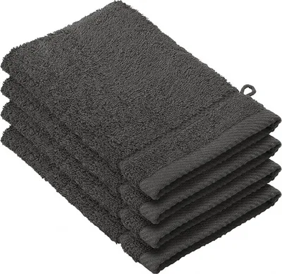 Produktbild von waschlappen Stephanie15 x 21 cm Baumwolle schwarz 4 Stück