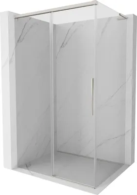 Produktbild von Mexen Rox L Duschkabine Schiebetür 110 x 90 cm, transparent, gebürstetes Nickel - 8C2L-110-090-97-00