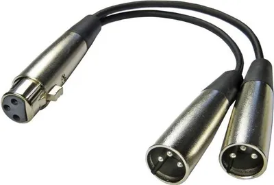 Obrázek produktu pro keepdrum YC029 Y-adaptér kabel XLR-rozbočovač 2x samec - 1x samice