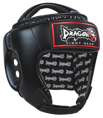 Image de Dragondo 11785-P : Casque de protection pour kickboxing et muay thai – Casque de boxe fermé avec protection des joues et du crâne, CE, noir/rouge/bleu (noir, taille XL)
