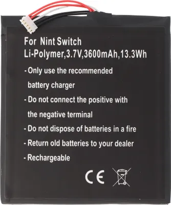 Produktbild von Akku passend für Nintendo Switch, Li-Polymer, 3,7V, 3600mAh, 13,3Wh
