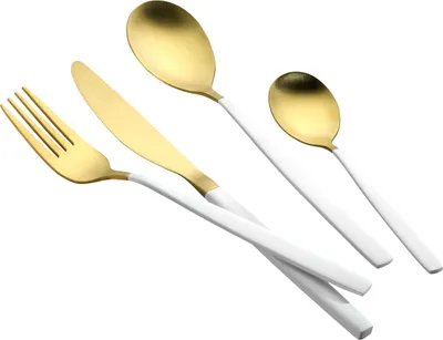 Produktbild von Esmeyer Besteck Set Kiara Edelstahl 24 tlg. Weiß Gold 6 Personen
