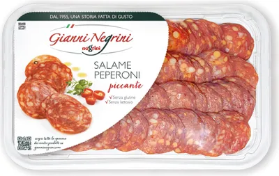 Produktbild von Salami diavoletto Pepperoni piccante in Scheiben 80g - Gianni Negrini