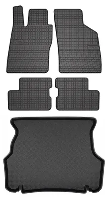 Zdjęcie produktu dla Dywaniki gumowe + mata bagażnika do Opel Astra F 1991-2002 (sedan) – czarne, dopasowane – Wielganizator SolidPRO