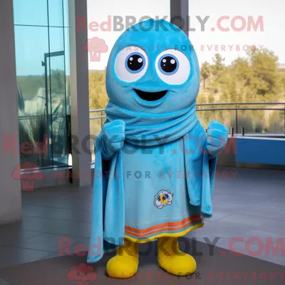 Obrázek produktu pro Postava REDBROKOLY maskota Sky Blue Enchiladas oblečená do mikiny a šátků