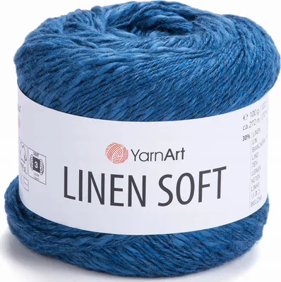Zdjęcie produktu dla Włóczka YarnArt Linen Soft / 100 g / len wiskoza bawełna / 7317 / niebieski