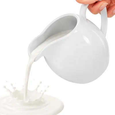Image de Pichet à lait - Porcelaine - Pour le lait de café et les sauces - Blanc, 330 ml