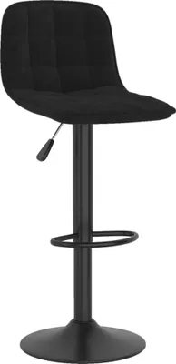 Produktbild von Schwarzer Samt Barhocker drehbar höhenverstellbar mit Fußstütze 84-105 cm