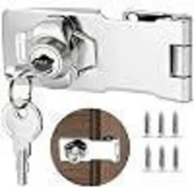 Productafbeelding van Deurslot met sleutel, 90 graden draaiknop, zilver, 2,5 inch