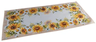 Imagen del producto de Mantel individual otoñal de 40 x 85 cm con motivos de girasoles amarillos y hojas