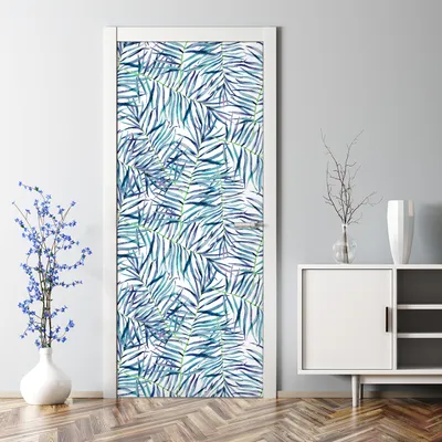 Produktbild von Dekorative Türaufkleber selbstklebend Klebefolie Aufkleber Schwarz-weiße Blätter 70 x 200 cm