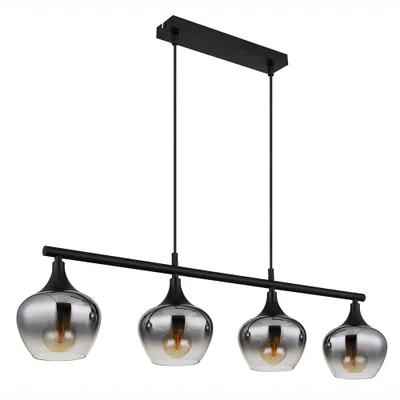 Produktbild von LED Hängeleuchte, Glas, rauchfarben, 4 Flammig, H 120 cm