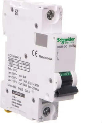 Obrázek produktu pro Miniaturní jistič Schneider Electric C60H-DC, 1P, 0,5A, charakteristika C A9N61500