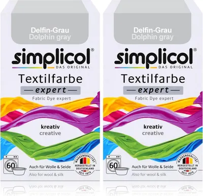 Produktbild von Simplicol Textilfarbe expert Delfin-Grau 150g - Farbe zum Färben (2er Pack)