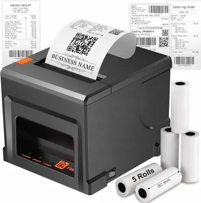 POS-Printer 80 mm, USB+Ethernet, 300 mm/s, Autocutter, Netzwerkdruck