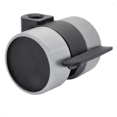 Produktbild von WAGNER Design Möbelrolle / Lenkrolle SOFT - Durchmesser Ø 38 mm, Bremse, schwarz / grau, Tragkraft 50 kg - DE Ware - 01021101