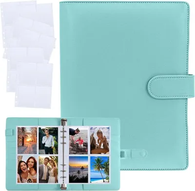Produktbild von Fotoalbum Kpop-Fotokartenordner, A5, Kpop-Fotokartenhalter, 120 Fächer, Kpop-Fotokartenordner, 4 Fächer, 30 Seiten, Fotoalbum, 6-Ringbuch-Album, PolyurethanLe