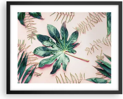 Produktbild von Gerahmtes Poster - Schwarzer Rahmen - Blatt Tropisch Palme - 50x40 cm - Wand Bild - Wanddeko - Wandbilder - Kunstposter - Wandposter - Bilderrahmen - Bilder - Kunstdruck - Wandbild - P2BAA50x40-4314
