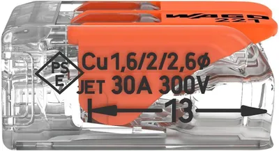 Image de Lot de 50 bornes WAGO 221 2x6mm² à leviers souple & rigide
