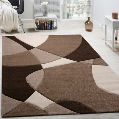 Immagine prodotto di Tappeto di design Moderno motivo geometrico taglio contorno in marrone crema beige Dimensioni 200x290 cm
