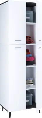 Obrázok produktu pre Šatníková skriňa Landos 4 dvere biela, antracitová.