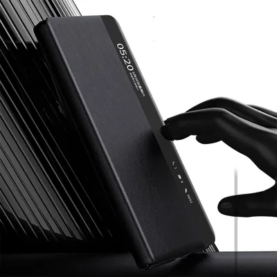 Image de Etui pour Honor Magic V5, étui en cuir avec compartiment pour stylet, stand Noir