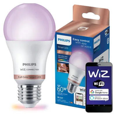Produktbild von Leuchtmittel Philips E27 8,5 Watt LED WIZ 806 Lumen dimmbar RGB & CCT Smart