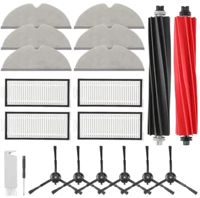 Produktbild von PromoHome® 20-teiliges Zubehörset für Roborock Q5 Pro, Q5 Pro+, Q8 Max+, Q8 Max - 2 Hauptbürsten, 4 HEPA-Filter, 6 Wischmopps, 6