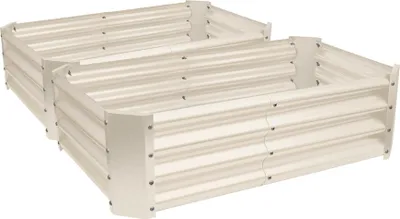 Two rectangular raised garden beds are shown from a slightly elevated angle against a white background.
