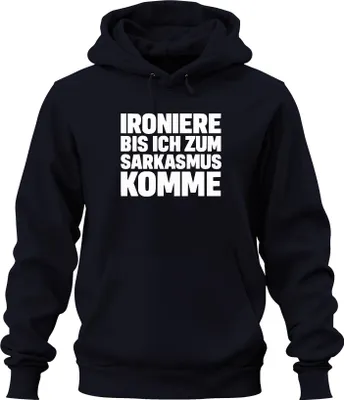 Obrázek produktu pro Ironise until I become sarcastic sarcastic cheeky gift uni mikina s kapucí, navy, M