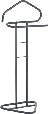 Produktbild von Herrendiener CAMILO, Grau - moderner Kleiderständer aus Metall, mit Hosenbügel und Sackohalter, stummer Damen Diener für Schlafzimmer, freistehend